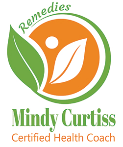 mindy curtiss health care national board certified health and wellness coach logo sun with 2 leaves and enzo symbol includes Remeidies Wellness