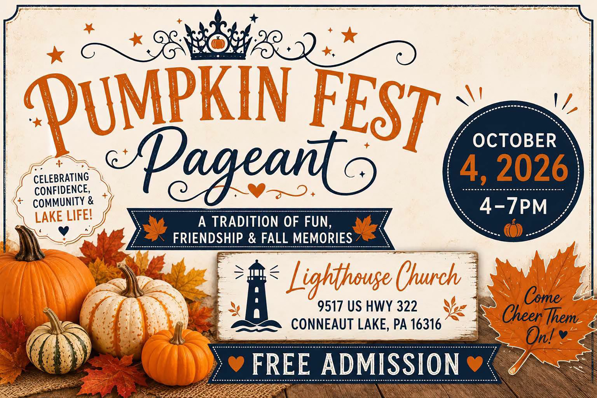 Pageant Flyer for Conneaut Lake PA 2026